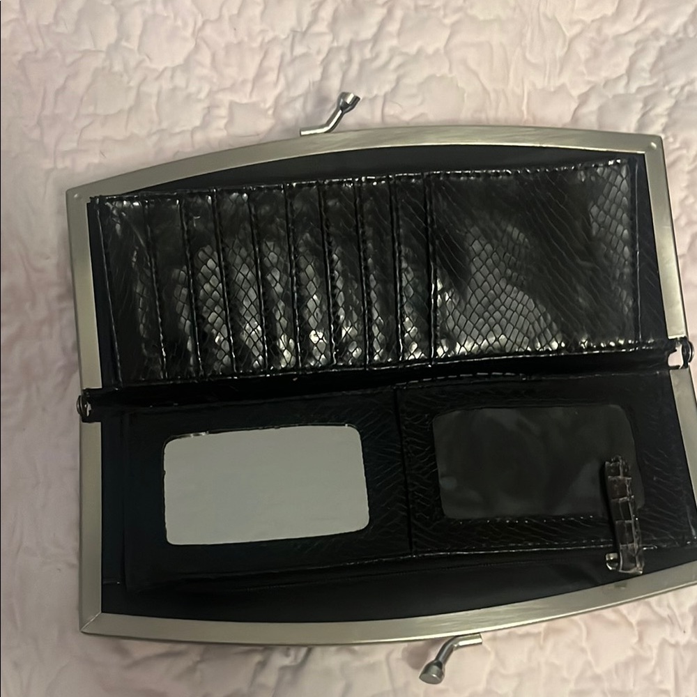 Black Snakeskin Clutch Wallet